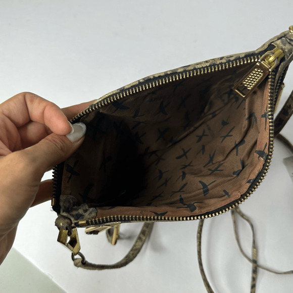 REBECCA MINKOFF 3 Zip Moto Crossbody Bag LEOPARD pouch suede small - Picture 6 of 6